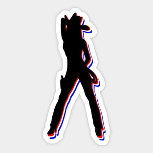 Red White & Blue Cowgirl silhouette Sticker